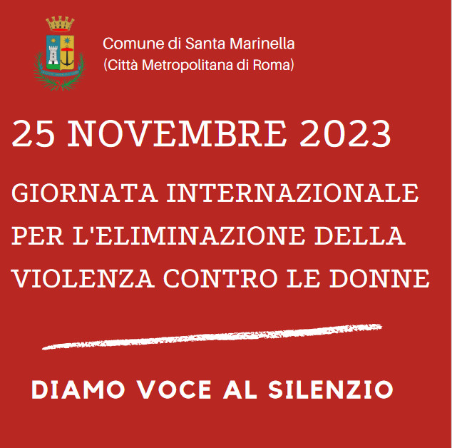 25 novembre 2023 ELIMINAZIONE VIOLENZA CONTRO DONNE
